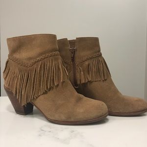 Tan Fringe Booties